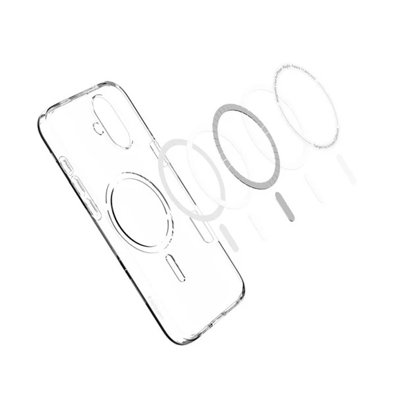 Spigen Liquid Crystal MagFit Apple iPhone 16 Plus Crystal Clear MagSafe tok, átlátszó