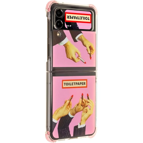 Samsung Galaxy Flip4 Toiletpaper rúzs mintás gyári tok, rózsaszín (GP-FPF721HICPY)