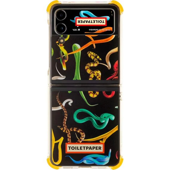 Samsung Galaxy Flip4 Toiletpaper kígyó mintás gyári tok, fekete (GP-FPF721HICBY)
