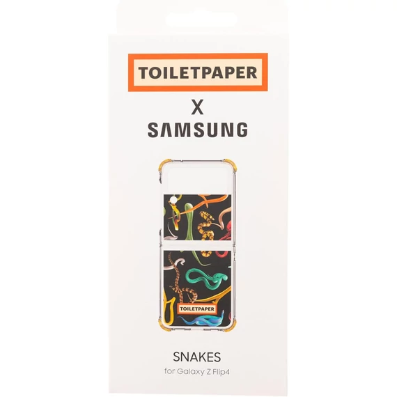 Samsung Galaxy Flip4 Toiletpaper kígyó mintás gyári tok, fekete (GP-FPF721HICBY)