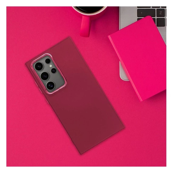 Frame Samsung Galaxy S24 FE közepesen ütésálló tok kameravédő kerettel, magenta