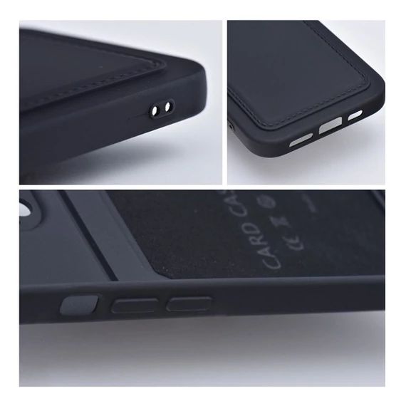 Apple iPhone 16 Plus kártyatartós szilikon tok, fekete