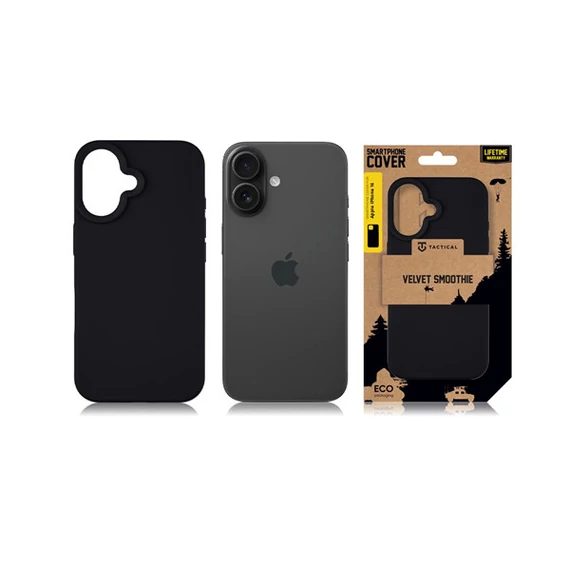 Tactical Velvet Smoothie Apple iPhone 16 tok, Asphalt, fekete