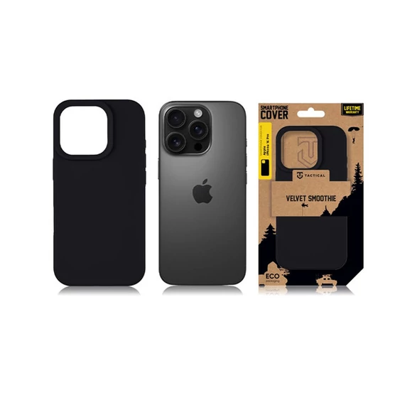 Tactical Velvet Smoothie Apple iPhone 16 Pro tok, Asphalt, fekete