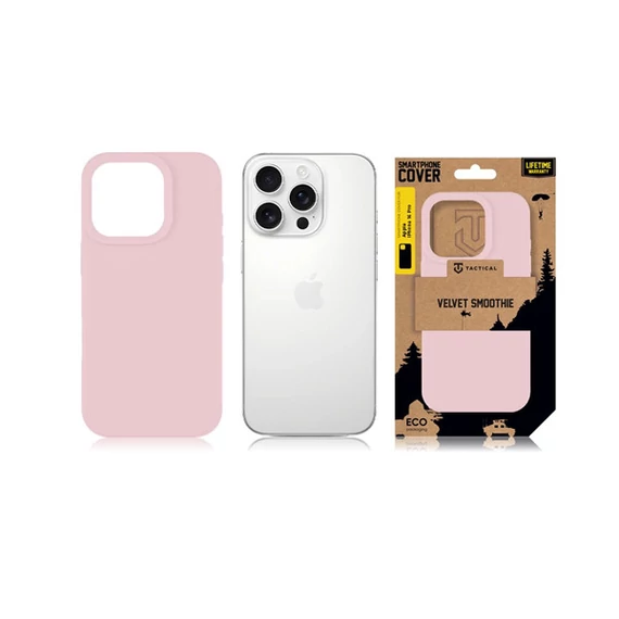 Tactical Velvet Smoothie Apple iPhone 16 Pro tok, Pink Panther, halvány rózsaszín