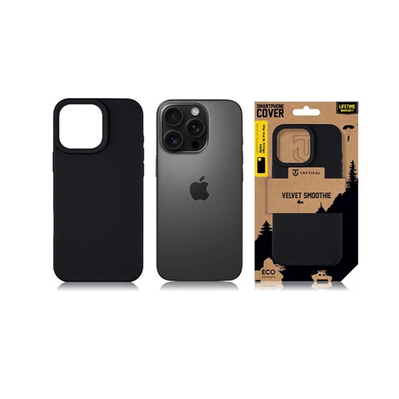 Tactical Velvet Smoothie Apple iPhone 16 Pro Max tok, Asphalt, fekete