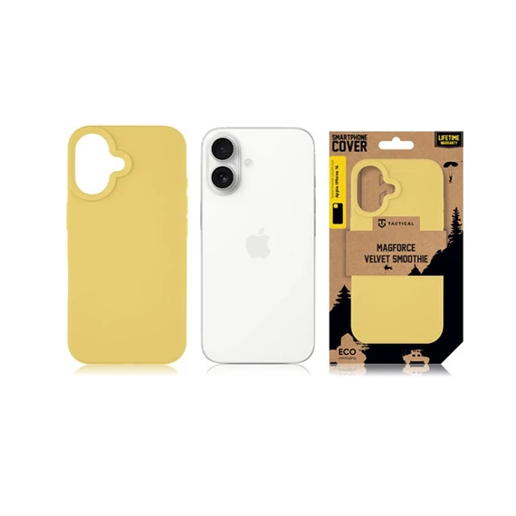 Tactical MagForce Velvet Smoothie Apple iPhone 16 MagSafe tok, Banana, sárga