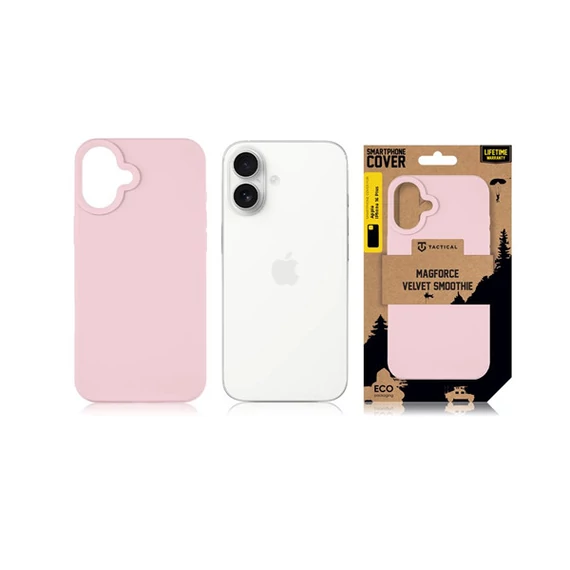 Tactical MagForce Velvet Smoothie Apple iPhone 16 Plus MagSafe tok, Pink Panther, halvány rózsaszín