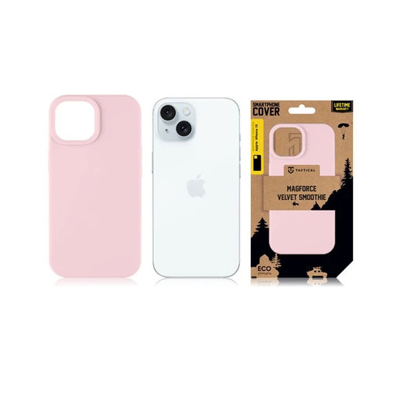 Tactical MagForce Velvet Smoothie Apple iPhone 15 MagSafe tok, Pink Panther, halvány rózsaszín