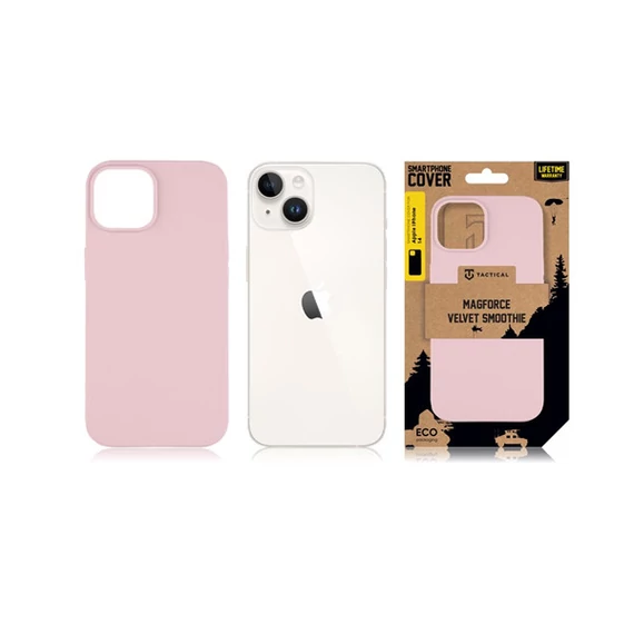 Tactical MagForce Velvet Smoothie Apple iPhone 14 MagSafe tok, Pink Panther, halvány rózsaszín