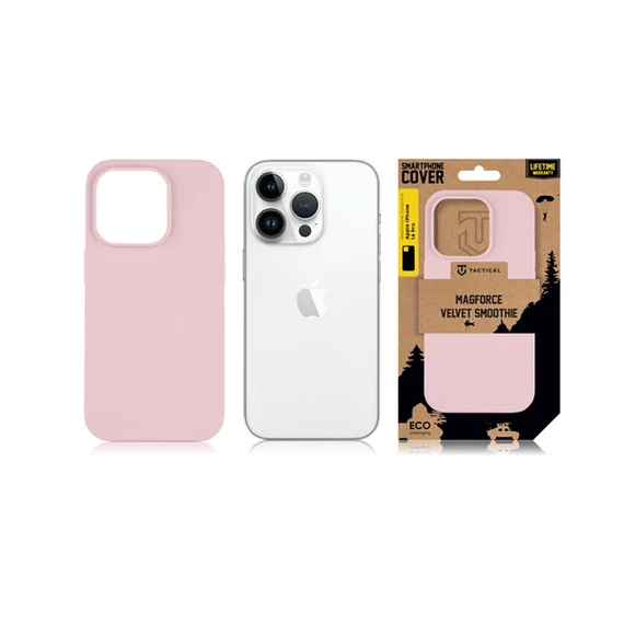 Tactical MagForce Velvet Smoothie Apple iPhone 14 Pro MagSafe tok, Pink Panther, halvány rózsaszín