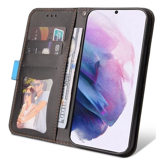 Apple Wooze Colour Wallet iPhone 16 Plus oldalra nyíló tok, stand, kártyatartóval, kézpánttal, kék