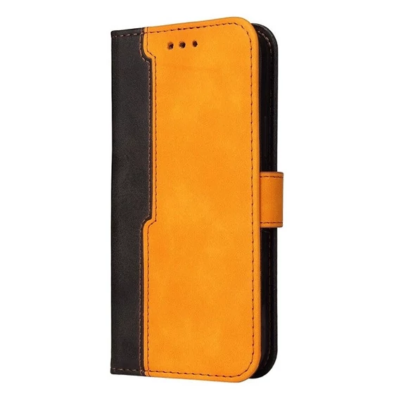 Apple Wooze Colour Wallet iPhone 16 Plus oldalra nyíló tok, stand, kártyatartóval, kézpánttal, narancssárga