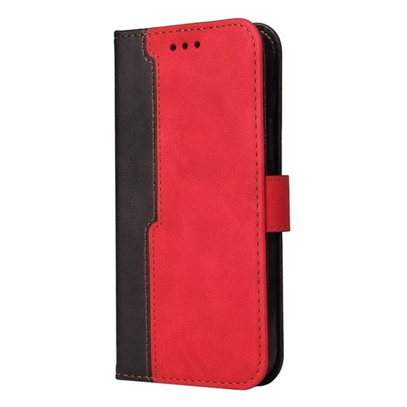Apple Wooze Colour Wallet iPhone 16 Plus oldalra nyíló tok, stand, kártyatartóval, kézpánttal, piros