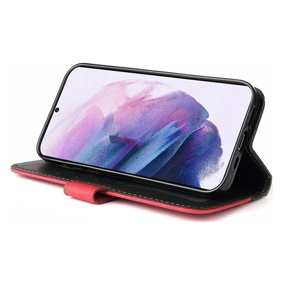 Apple Wooze Colour Wallet iPhone 16 Plus oldalra nyíló tok, stand, kártyatartóval, kézpánttal, piros