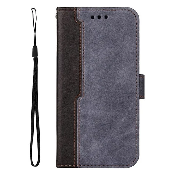 Apple Wooze Colour Wallet iPhone 16 Plus oldalra nyíló tok, stand, kártyatartóval, kézpánttal, szürke