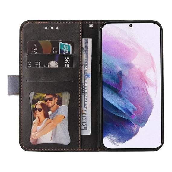 Apple Wooze Colour Wallet iPhone 16 Plus oldalra nyíló tok, stand, kártyatartóval, kézpánttal, szürke