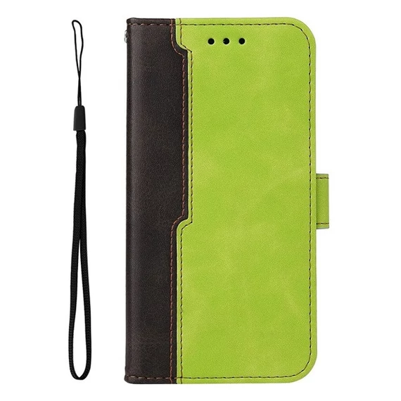 Apple Wooze Colour Wallet iPhone 16 Plus oldalra nyíló tok, stand, kártyatartóval, kézpánttal, zöld