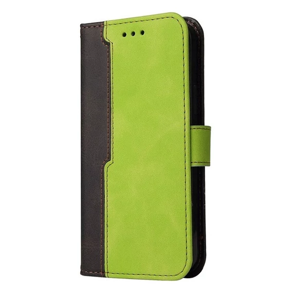 Apple Wooze Colour Wallet iPhone 16 Plus oldalra nyíló tok, stand, kártyatartóval, kézpánttal, zöld