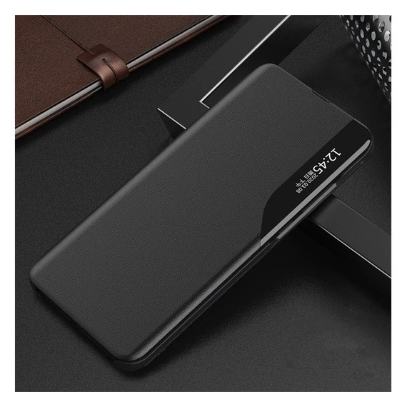 Apple Wooze FashionBook iPhone 16 Plus oldalra nyíló tok, stand, fekete