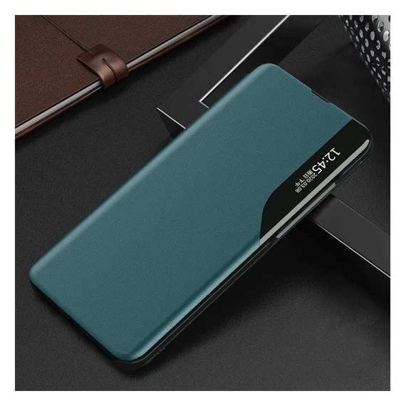 Apple Wooze FashionBook iPhone 16 Plus oldalra nyíló tok, stand, zöld