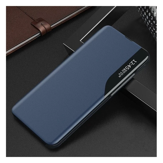 Apple Wooze FashionBook iPhone 16 Pro Max oldalra nyíló tok, stand, kék