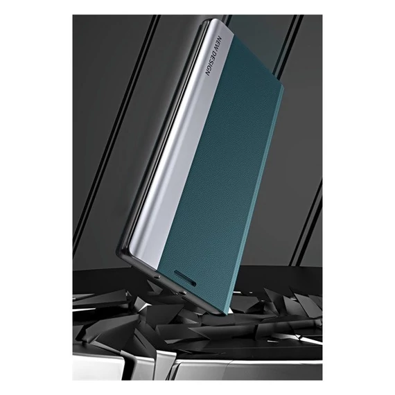 Apple Wooze Silver Line iPhone 16 Pro oldalra nyíló tok, stand, piros
