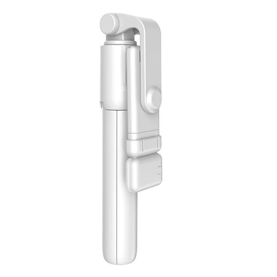 Prémium selfie bot, 19 - 70 cm, forgatható, exponáló gombbal, bluetooth-os, v4.0, tripod, világítással, R1S, fehér