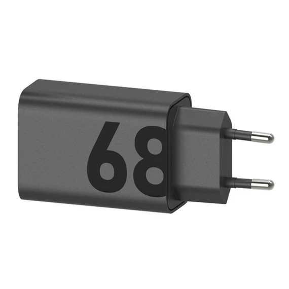 Moto Etron USB-C hálózati töltő kábellel, 68W, fekete