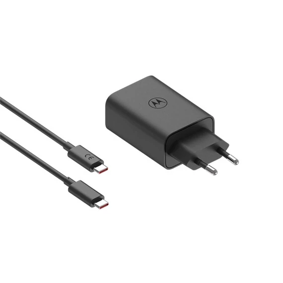 Moto Etron USB-C hálózati töltő kábellel, 68W, fekete