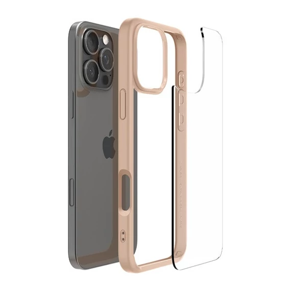 Spigen Ultra Hybrid iPhone 16 Pro tok, Rose Titanium, átlátszó-rozéarany