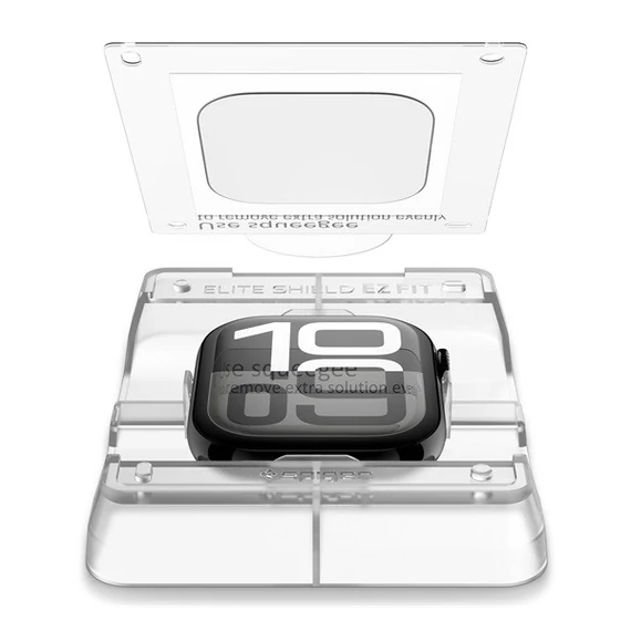 Spigen EliteShield EZ Fit Apple Watch 10 (46mm) kijelzővédő fólia felhelyező kerettel (2db)