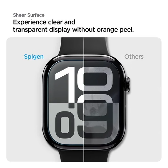 Spigen EliteShield EZ Fit Apple Watch 10 (46mm) kijelzővédő fólia felhelyező kerettel (2db)