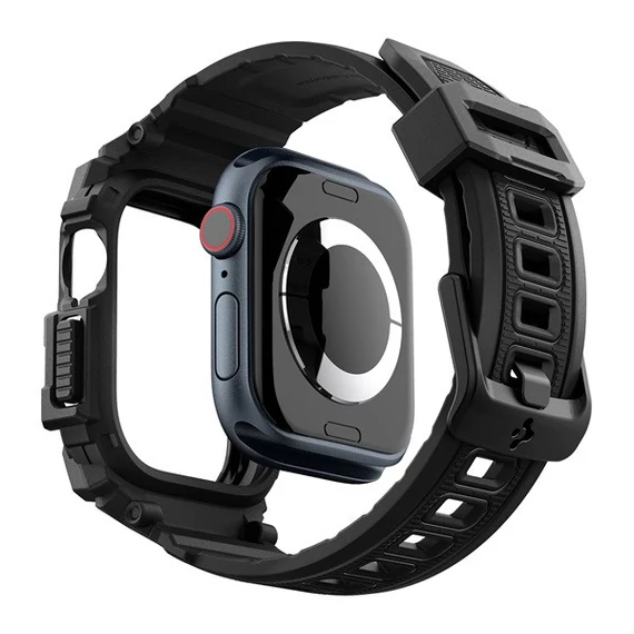 Spigen Rugged Armor Pro Apple Watch 10 (46mm) tok, Matte Black, fekete