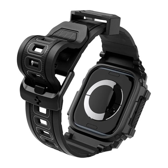 Spigen Rugged Armor Pro Apple Watch 10 (46mm) tok, Matte Black, fekete
