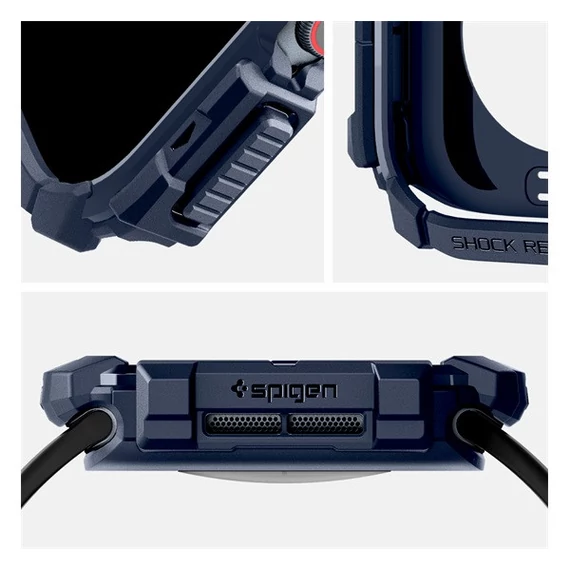 Spigen Rugged Armor Apple Watch 10 (46mm) tok, Navy Blue, kék