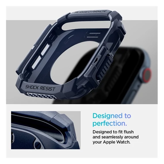 Spigen Rugged Armor Apple Watch 10 (46mm) tok, Navy Blue, kék