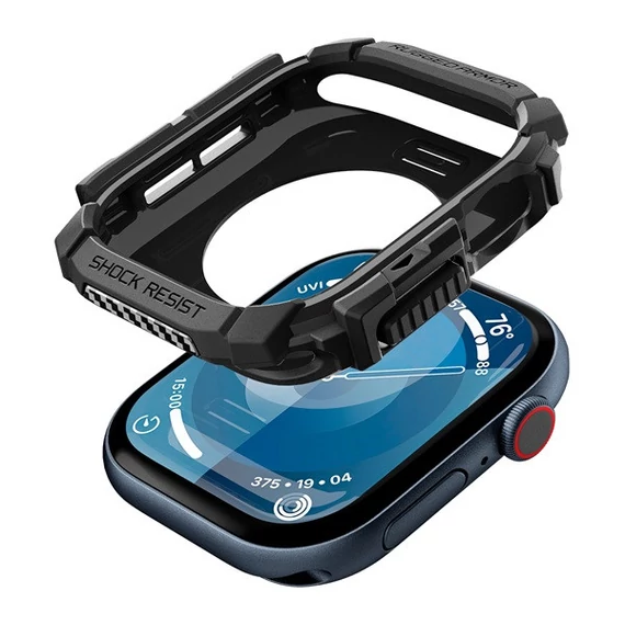 Spigen Rugged Armor Apple Watch 10 (46mm) tok, Matte Black, fekete