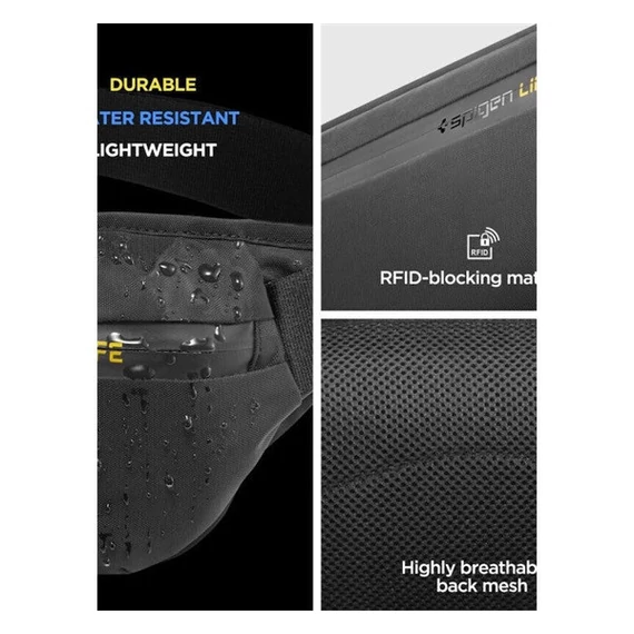 Spigen Klasden vízálló övtáska kulcstartóval, fekete KD411