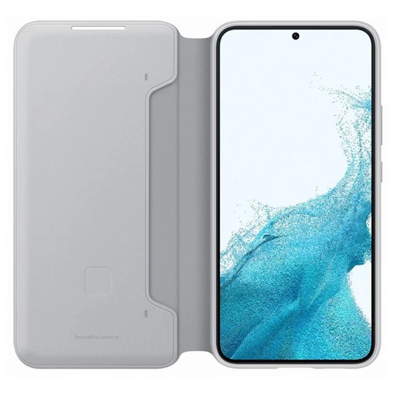 Samsung Galaxy S22+ LED View Cover, gyári flip tok, szürke, EF-NS906PJ Csomagolássérült