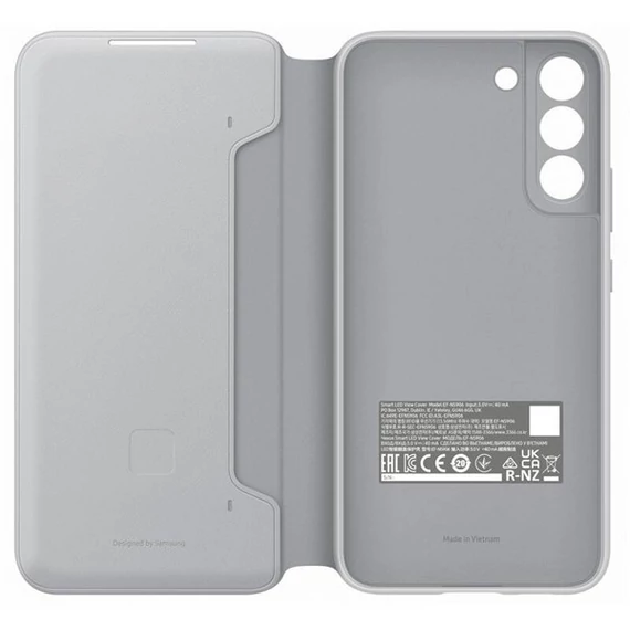 Samsung Galaxy S22+ LED View Cover, gyári flip tok, szürke, EF-NS906PJ Csomagolássérült