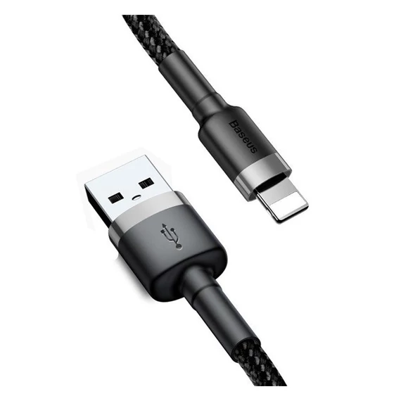 Baseus Lightning kábel, 2,4A, 0,5m, szürke/Fekete