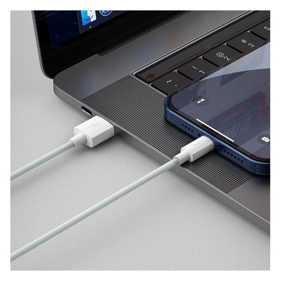 Baseus Simple Wisdom USB / Lightning adat/töltőkábel, 2,4A, 1,5m, Fehér (2db)