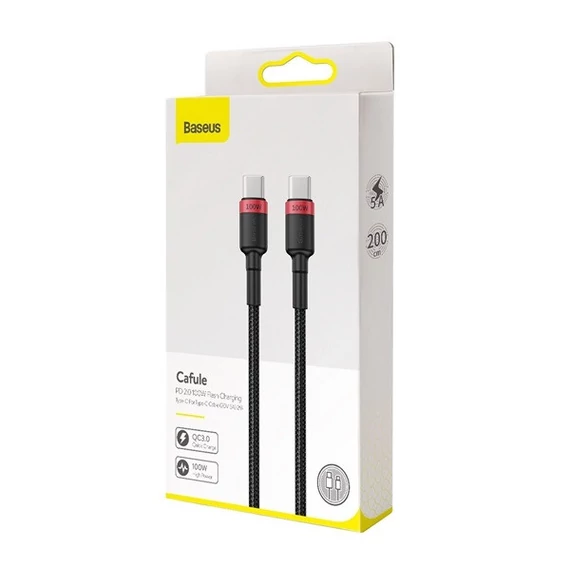 Baseus Cafule USB-C adatkábel, 100W 2m, fekete