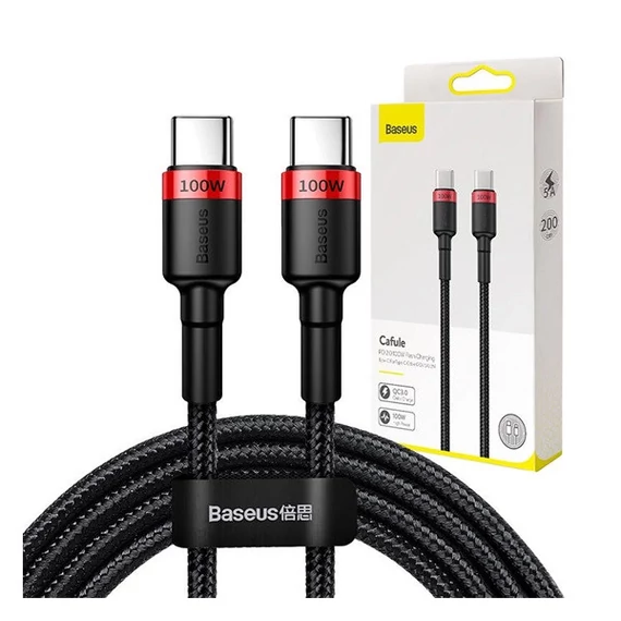 Baseus Cafule USB-C adatkábel, 100W 2m, fekete