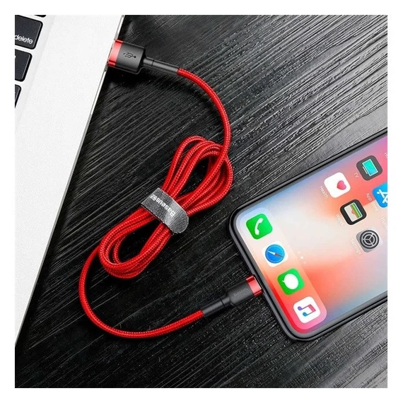 Baseus Cafule 2.4A Lightning - USB-kábel, 1m, piros