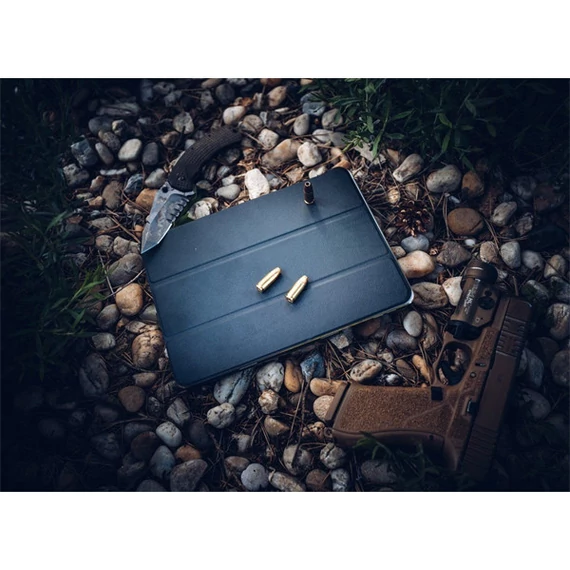 Tactical Book Tri Fold iPad Air ( 2020 / 2022 / 2024 / 2025 ), flip tok, fekete
