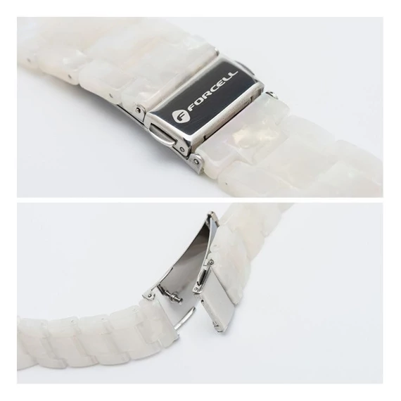 Forcell F-Design FA04 Apple Watch 42/44/45/49mm márvány mintás szíj, fehér