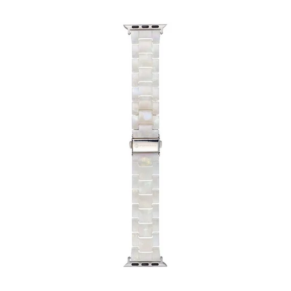 Forcell F-Design FA04 Apple Watch 42/44/45/49mm márvány mintás szíj, fehér