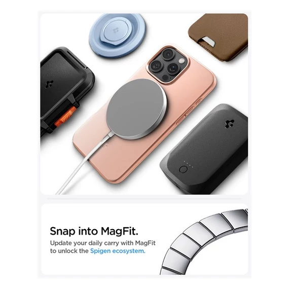 Spigen Thin Fit MagFit Apple iPhone 16 Pro Max tok, Rose Titanium MagSafe, rózsaszín